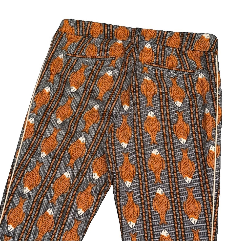 Anthropologie Cartonnier Fish Print Charlie Capri Trouser Pants Women's Size 4 - Picture 6 of 8